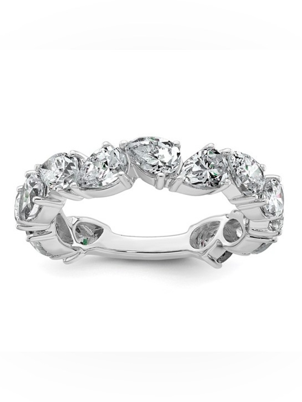 14k White Gold 3ct Lab Grown Diamond Eternity Fashion Ring